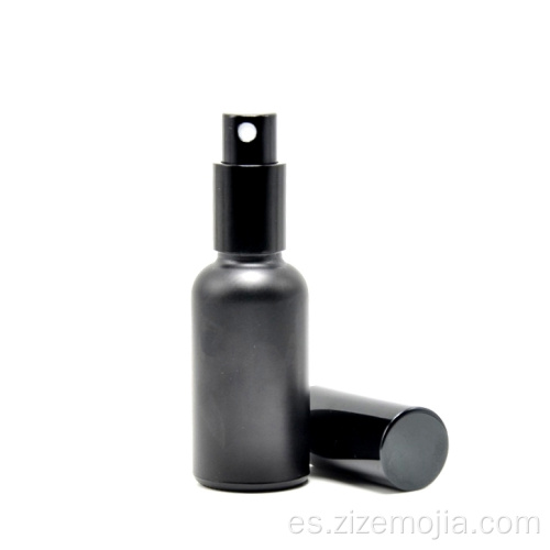 Botella de aceite esencial negro de 30 ml mate